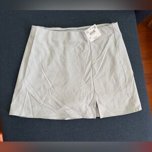 American Eagle Outfitters Light Gray Mini Skirt with Front Slit